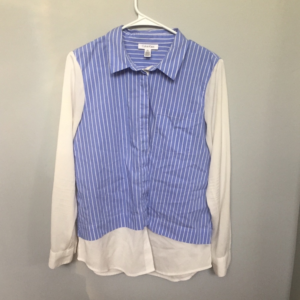 Calvin Klein Size Medium sheer sleeves blouse